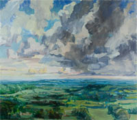 Oil painting towards South Downs 200x176
